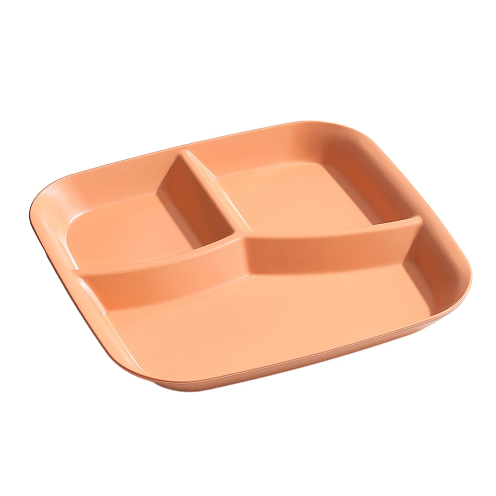 matumou Rectangle Dinner Plate 3 Compartments Food Grade PP Dishwasher Safe Adults Kids Breakfast Snack Vegetable Meal Food Serving Dish