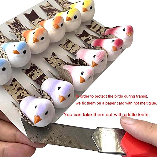 12Pcs Artificial Colorful Mini Birds Kids Floral Craft Photograph Home Garden Party Wedding Diy Festival Decoration Gift #TOP30