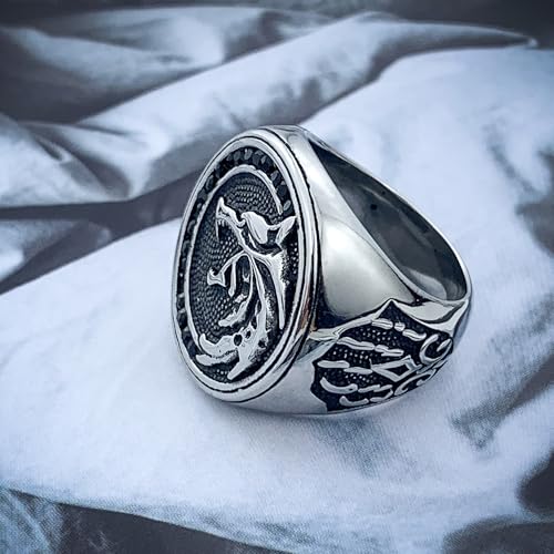 EZUY GNAY Mens Wolf Ring Jewelry Stainless Steel Ring Viking Ring Fashion Hunter Wolf Head Rings Gift For Men4