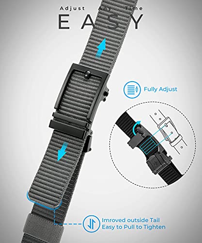 Image of CHAOREN Ratchet Belts for Men, Nylon Web Golf Belt with Automatic Buckle