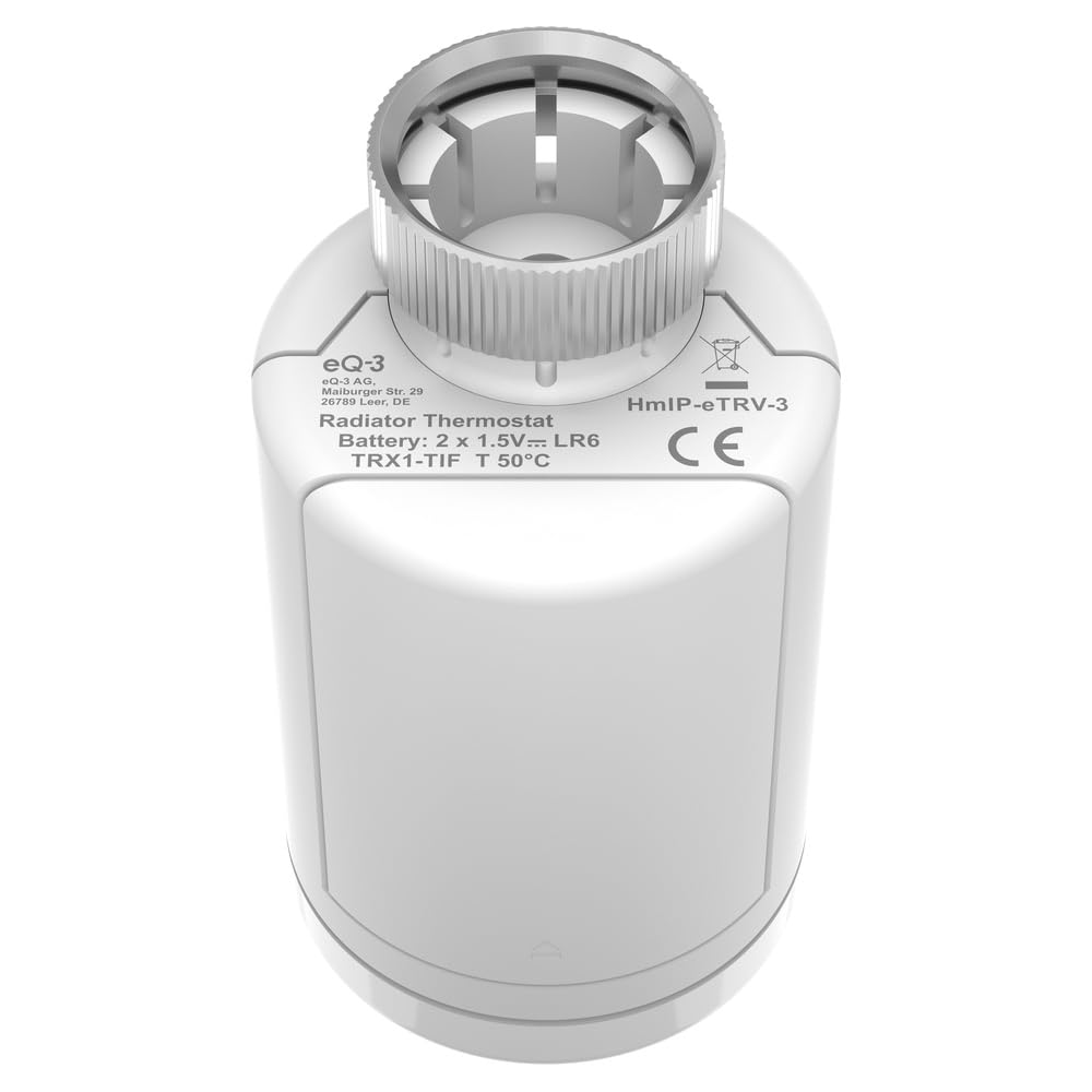 Homematic IP 5er Set Smart Home Heizkörperthermostat – Pure, digitaler Thermostat Heizung, Steuerung per App, Alexa, Google Assistant, einfache Installation, Energie sparen, 161046A0