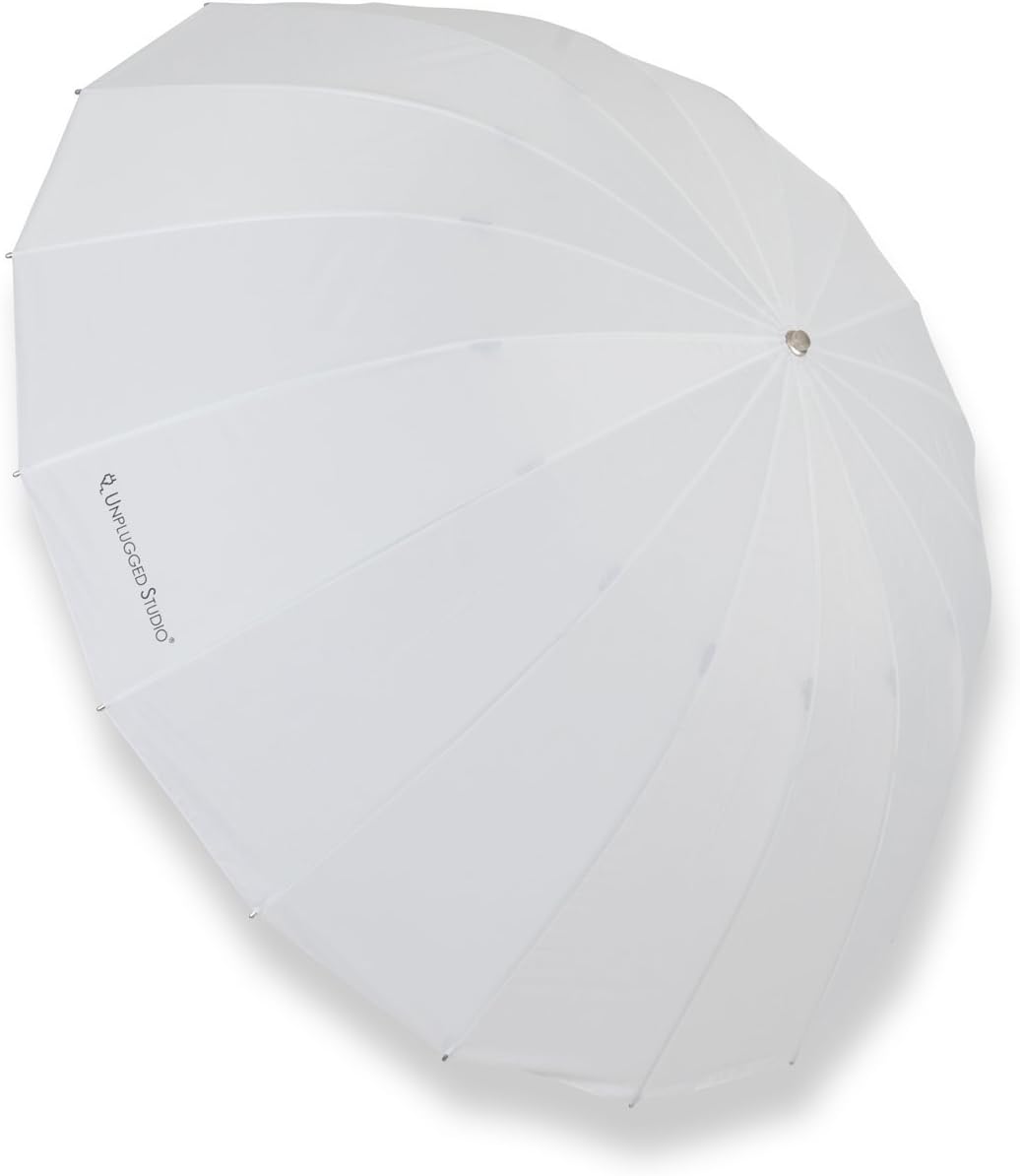 UNPLUGGED STUDIO 41" Deep Parabolic Translucent Shoot-Through Umbrella with 16 Fiberglass Ribs for Studio Flash and Speedlite Lighting - UN-021