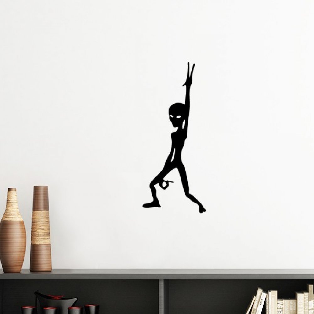 Sticker mural alien deco espace orange amovible art mural chambre enfant