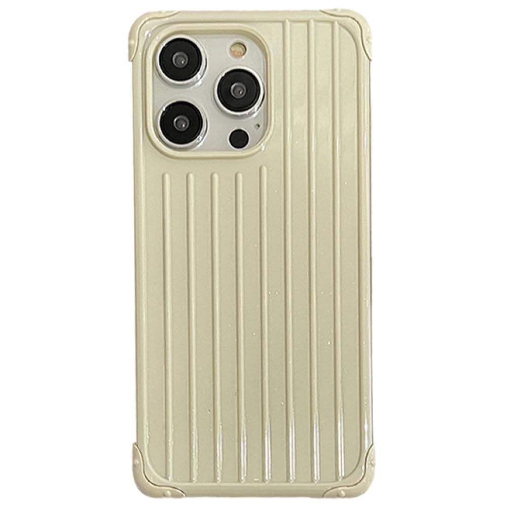Étui à bagages iPhone 13 Pro coque TPU souple rayée blanche