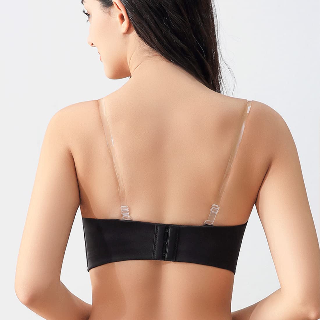 Onzichtbare, transparante beha-bandjes, vervangende beha-schouderbanden, beha-clips voor beha-bandjes, beha-accessoires, antislip, verstelbare beha- bandjes voor vrouwen, zonder bandjes, blauw, M