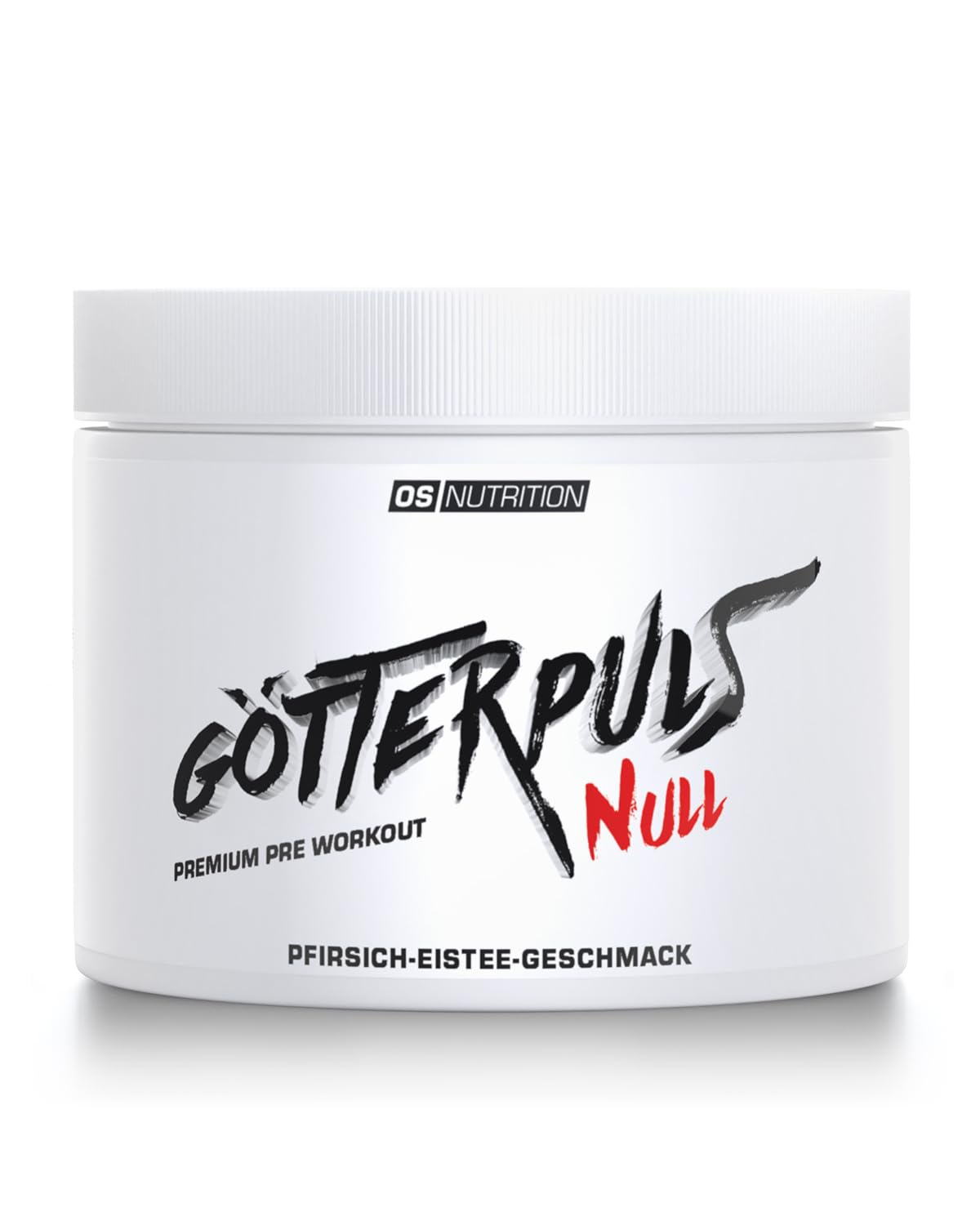 Götterpuls NULL Pre Workout (koffeinfrei) 300g Pulver Pfirsich-Eistee | Mit L-Citrullin, AAKG, L-Tyrosin & Beta-Alanin – Für Kraftsportler – Vegan – Ideal für abends – 20 Portionen