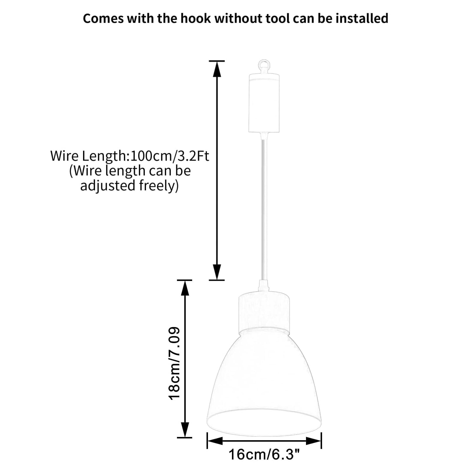 Dimmbare Hängelampe mit Batterie Innen, 2er-Pack Modern Eisen Hängeleuchte Batteriebetriebene Lampe, Pendelleuchte ohne Strom Stromanschluss für Küche Nachttischcafé,Weiß