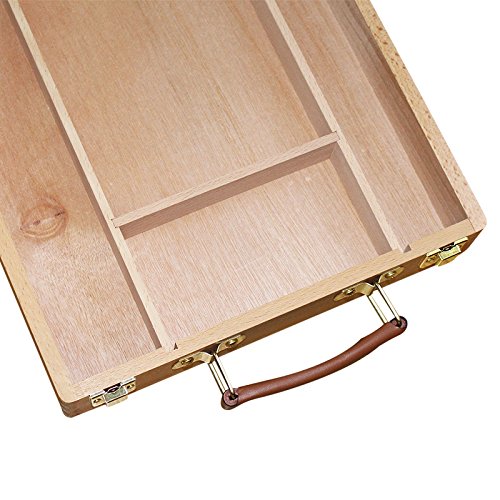 Kurtzy Atriles para Pintar y Dibujar Portátil de Madera de Haya Sobremesa con Caja de Almacenaje – Puede Contener Lienzos de Hasta 30 cm - Caballete Mesa Escritorio Estudiantes Principiantes
