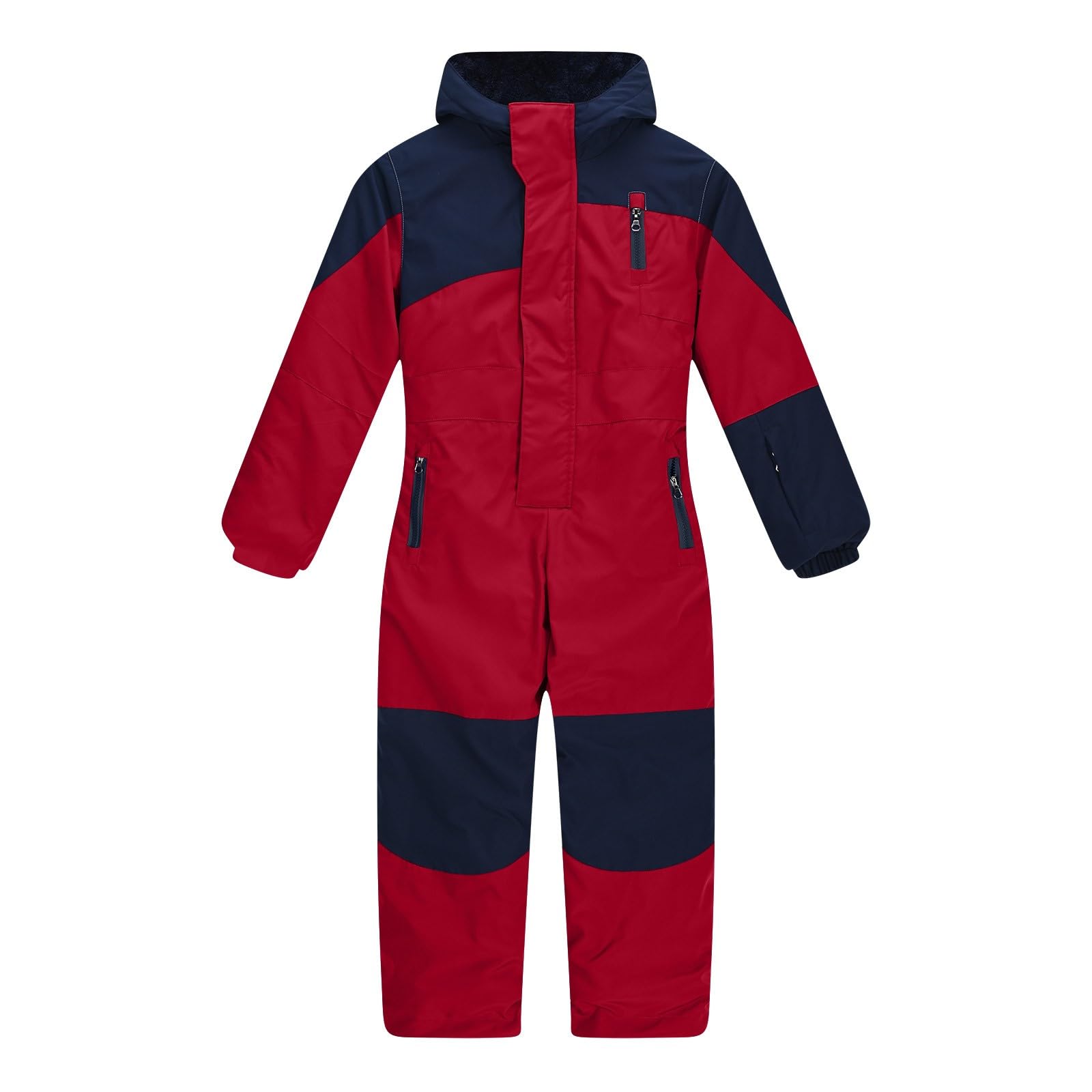 Generisch 2025 Traje de Esquí Infantil Con Capucha Y Rayas Reflectantes Mono a Prueba de Viento Traje de Nieve Cálido Chaqueta térmica de Plumas Más Gruesa Ropa de Esquí Suave Cómodo Traje de Invierno