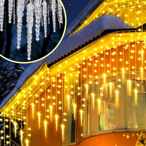 Uping 400 LED Wasserdichte Eiszapfen Lichterketten, Lichtervorhang für innen und außen, Weihnachts Deko,8 Modi & Timer,Gartenlichterkette für Patio, Rasen, Partei, Haus, Feiertagsdekoration (Warmweiß) Uping 400 LED Wasserdichte Eiszapfen Lichterketten, Lichtervorhang für innen und außen, Weihnachts Deko,8 Modi & Timer,Gartenlichterkette für Patio, Rasen, Partei, Haus, Feiertagsdekoration (Warmweiß)