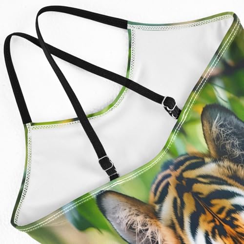Girl's One Piece Swimsuit Tropical Tiger Beach Bathing Swimwear4