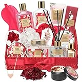25Pcs Valentines Day Gifts for Women - Luxury Bath and Body Spa Gift Basket for Women with Necklace | Relaxing Care Kit Christmas Mothers Day Gifts for Mom Gift Baskets for Anniversary
