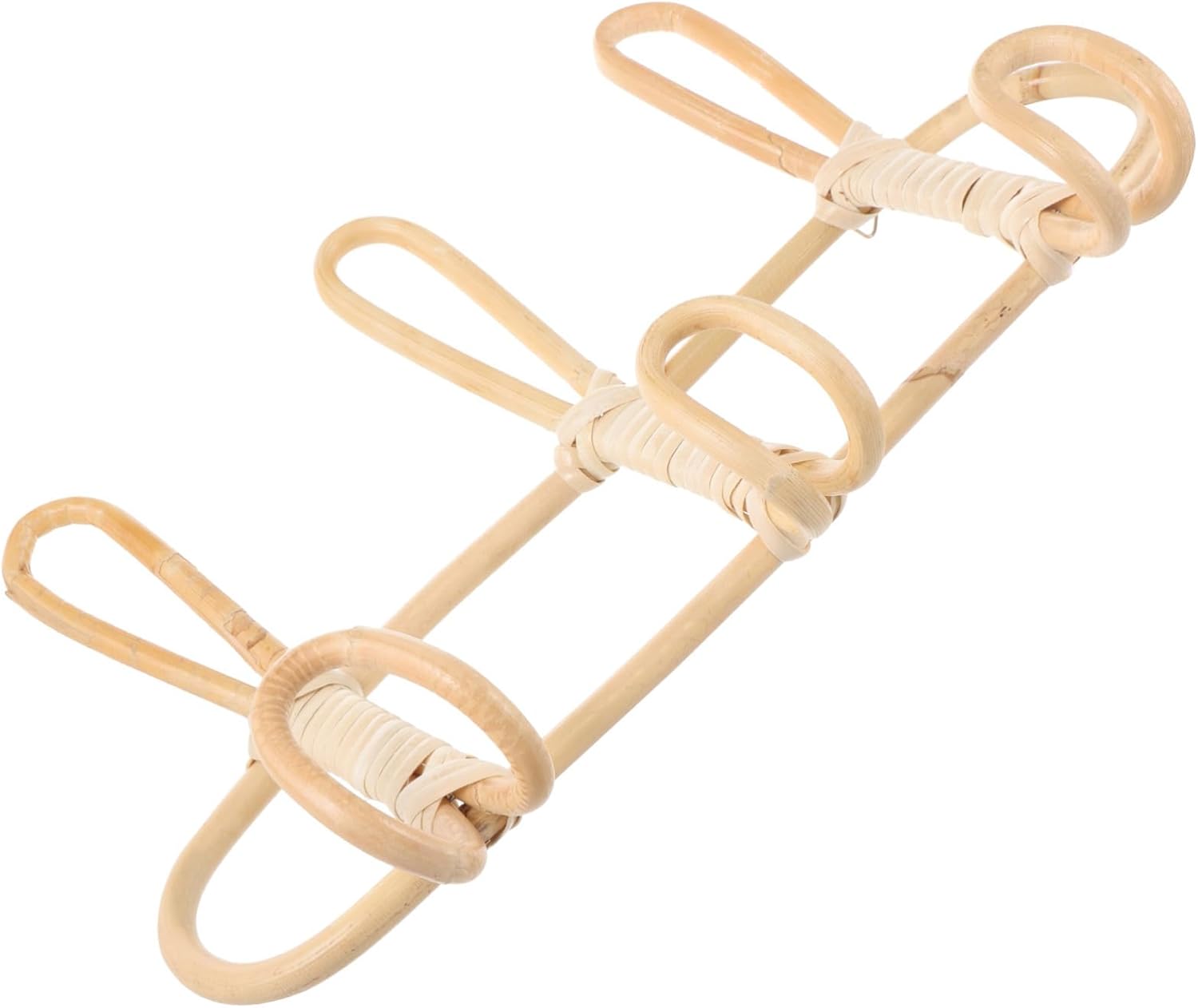 2pcs Boho Rattan Wall Hooks Over Door Hook Bathroom Towel Holder Handmade Storage -Mounted Organizer