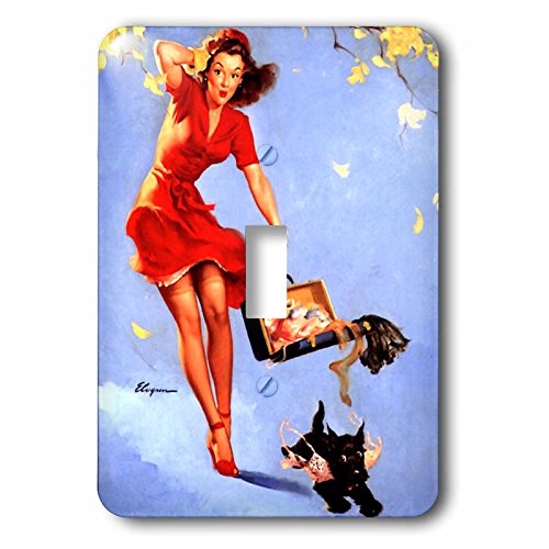 Interrupteur à bascule Pinup Windy Day de style vintage par Elvgren - 2