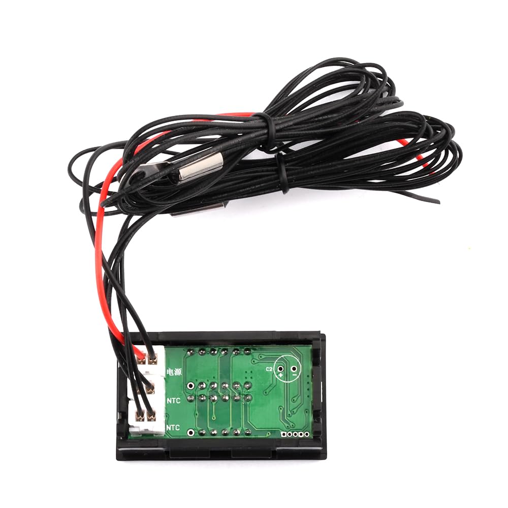 Sensore di Temperatura con Doppio Display DC4-28V 5V 12V 24V LED -50~210℃/-58~410℉ Termometro Digitale con 2 sonde NTC for Acquario (Color : Degree Fahrenheit)