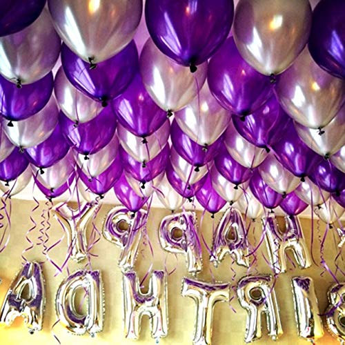 Balloonistics 10 Inch HD Metallic Shiny Balloons for Birthday Decoration, Decoration for Weddings, Engagement, Baby Shower, 1st Birthday, Anniversary, Birthday Party (Pack of 50) (Purple) - Image 5 thumbnail