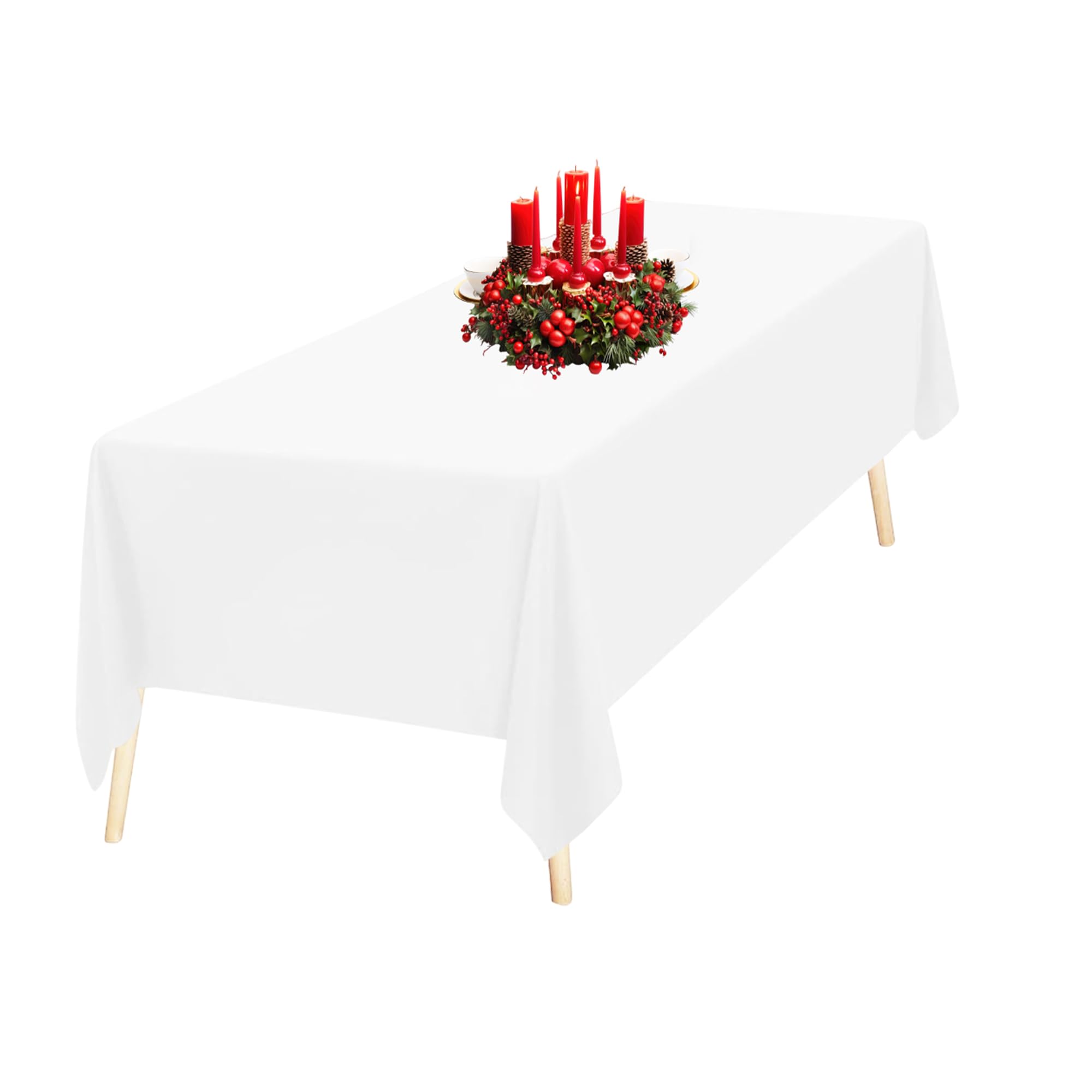 Personalize Pro 5-pack ivoor vierkant tafelkleed 178 x 187 cm polyester tafelkleed vierkante stoffen tafelkleding wasbare ivoor tafelkleden voor bruiloft banket restaurant buffet feesten camping