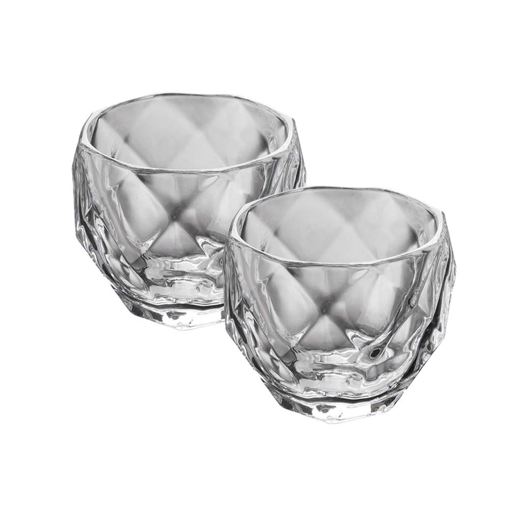Glass Coffee Cup Unique Whiskey Glasses,Scotch/Bourbon Glasses,Cocktails,Rock,Old Fashioned, ,Diamond,Transparent,11.8oz Cup
