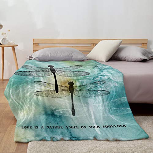 Dragonfly Throw Blanket,Flannel Fleece Blanket,Soft Cozy Fuzzy Comfy Warm Cute Lightweight Blanket For Women Adult Girl,Kid,Baby-Decor Gift-Dragon Fly Microfiber Nap Blanket For Couch,Bed,Sofa-60"X40" #TOP4