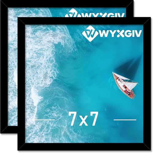 Wyxgiv Black 7x7 Picture Frame Set of 2 Lightweight yet Durable Frame