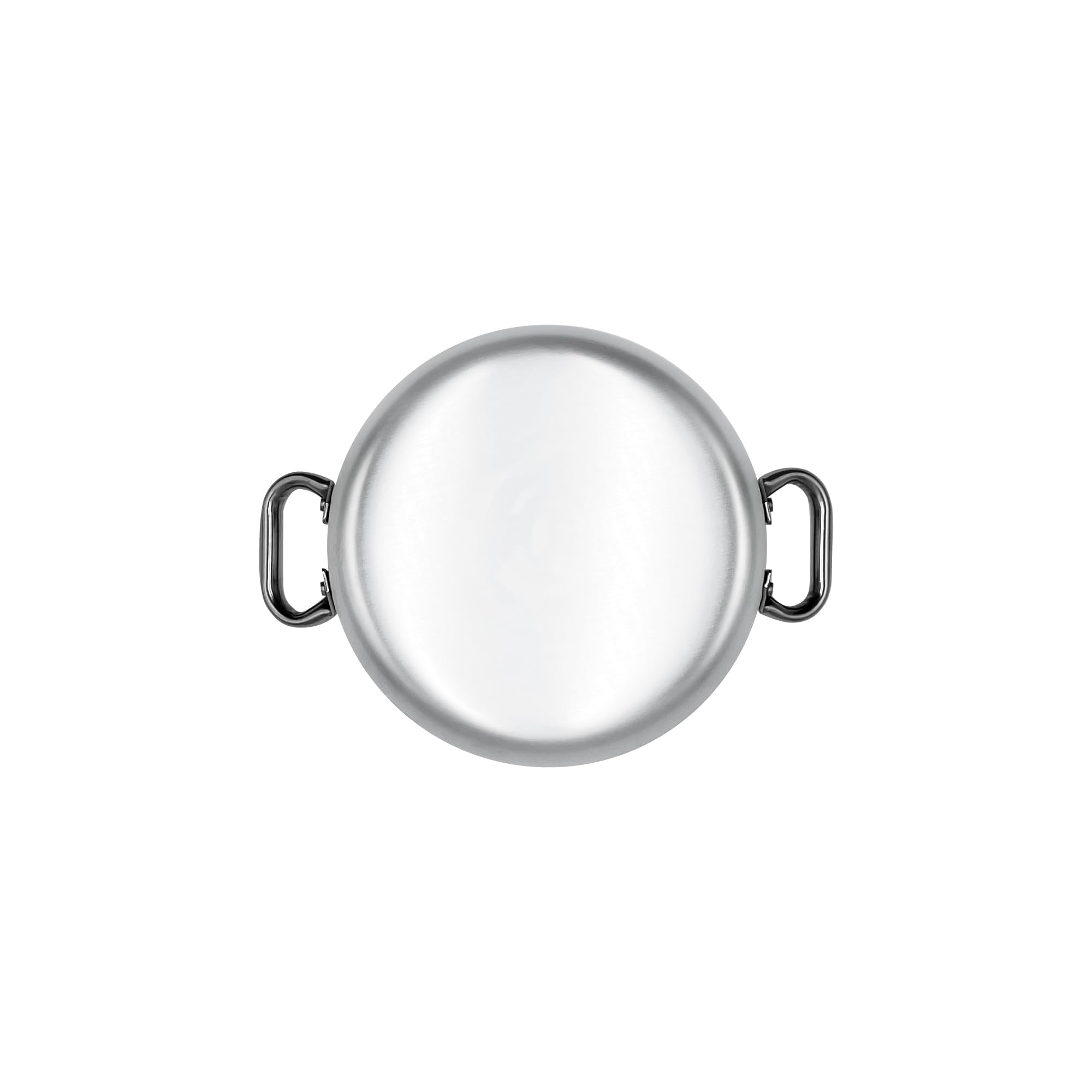 Pentole Agnelli Linea Alluminio 3 mm Professionale Tegame con Due Maniglie Inox, Argento, 20 cm