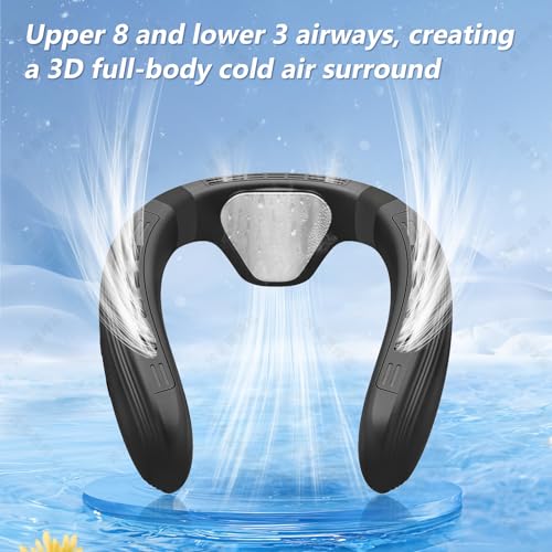 Ventilateur de cou climatisation 5200 mAh autonomie longue durée noir