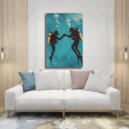 Poster sous-marin toile pour mur vide grand format chambre - 5