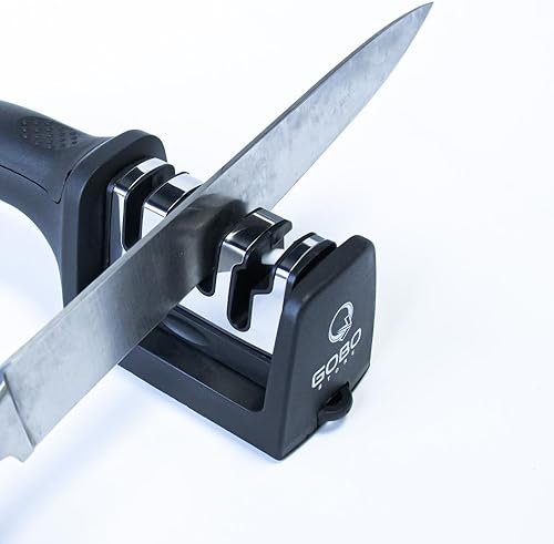 Miniatura 4 de (4 etapas) Afilador de cuchillos con guante resistente a cortes, accesorios de cuchillos de cocina 4 en 1, y cuchillos de cocina de reparación,