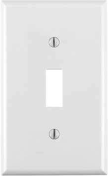 Leviton 1-Gang Toggle Device Switch Wallplate, Standard Size, Thermoplastic Nylon, Device Mount, 80701-W, White