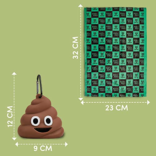 Image of BarkButler x FOFOS Poop Bag Accessory Set (34 Bags with 1 Dispenser) - Leakproof & Durable Dog Poop Bags, Poop Bag Dispenser for Dogs - Brown & Green