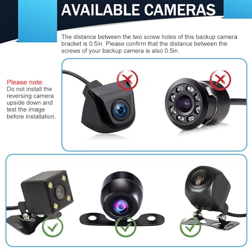 Image of Reverse Rear Camera License Plate Bracket, Rear Camera Car Mount, Dash Cam Rear View Camera Metal Bracket, Car Accessories Back Up Camera License Plate Frame for Dash Cam Mirror Camera