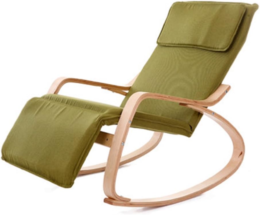 Feifei Sunloungers Lazy Wood Rocking Chair Adult Napping Chair Balcony Remote Chair Collapsible (Color : B)