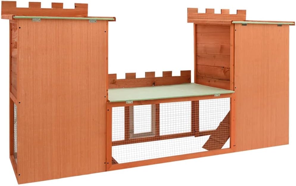 Large Brown Pine Wood Outdoor Rabbit Hutch - Modular Bunny Cage for Garden Pets, Weather-Resistant, Spacious Design, Easy Access, Ideal for Rabbits, Guinea Pigs, and Small Animals