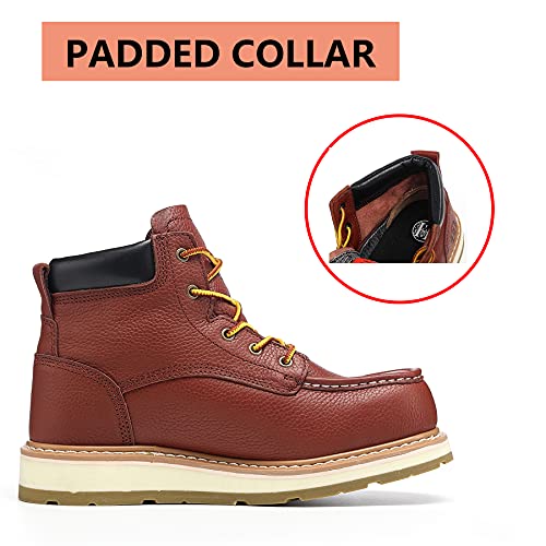 Image of Mens Work Boots Composite Toe Soft Toe Waterproof Slip Resistant Puncture-proof Moc Toe Construction Work Boots