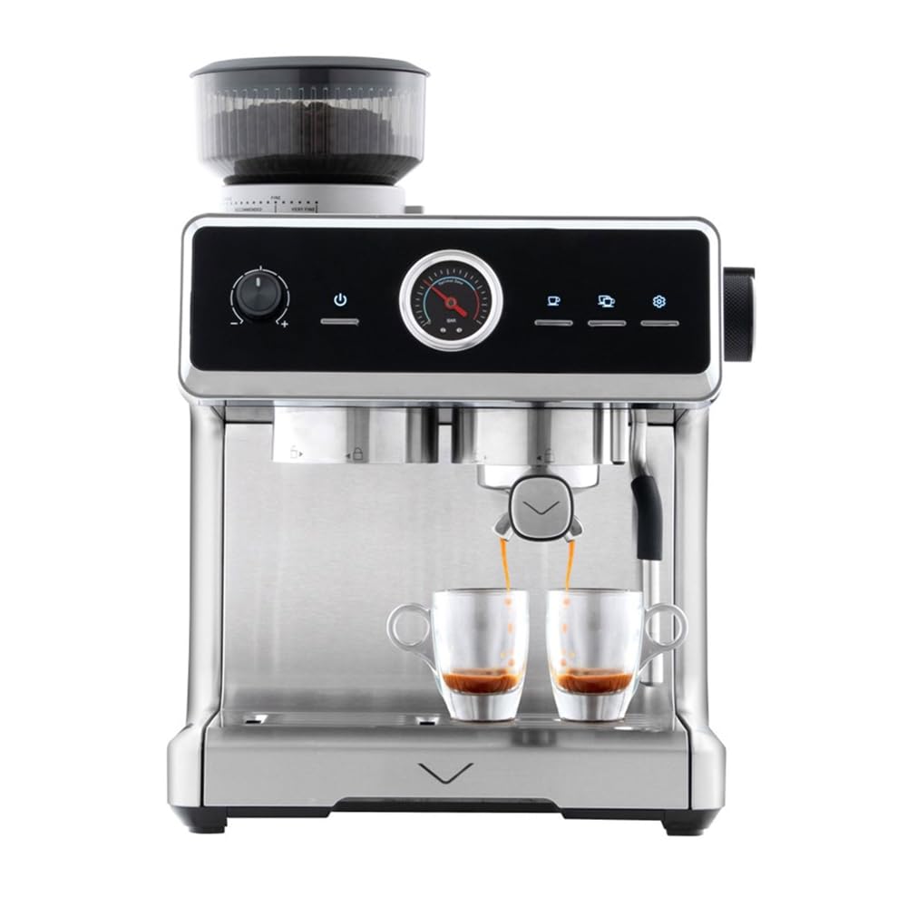 Vestel SESM9090 X Grinding 15000412 - Máquina portafiltros con función de tamping automático, mecanismo de acero inoxidable, recipiente de granos de café, 200 g, 20 bar, 15000 W, acero inoxidable