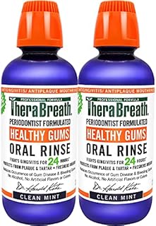 TheraBreath Healthy Gums Periodontist Formulated 24-Hour Oral Rinse with CPC, Clean Mint, 16 Ounce (Pack of 2)