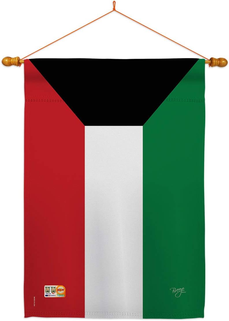 Nationality Kuwait House Flag Dowel Set Regional Nation International World Country Particular Area Small Decorative Gift Yard Banner Made In USA 28 X 40