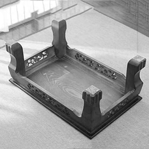 Mesa de té de olmo macizo vintage baja de centro para ventana salediza zen 6