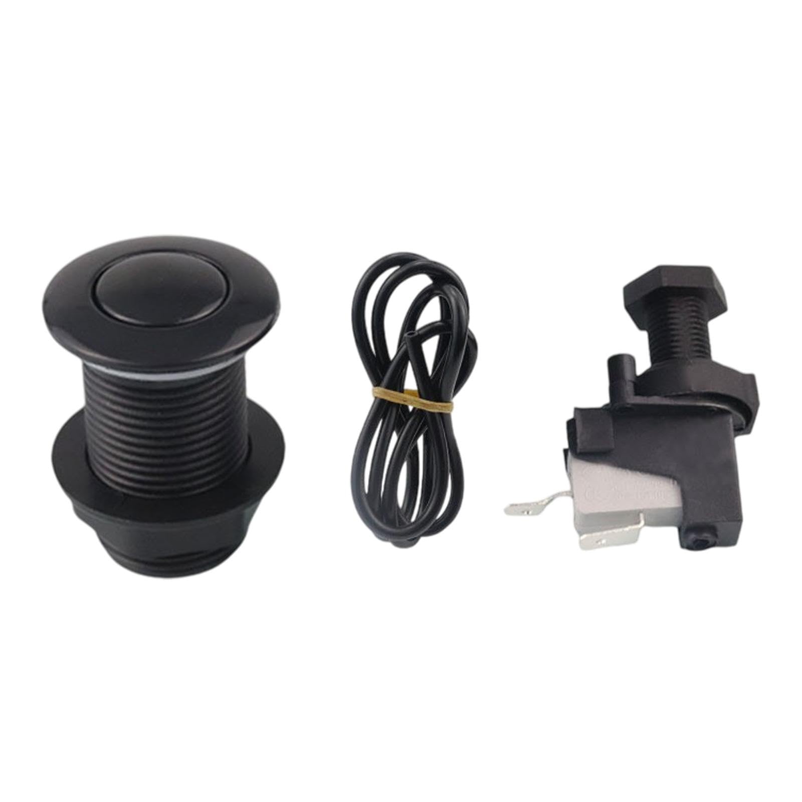 Air Switch Kits Portable Cordless on Off Push Button Switch Pneumatic Switch 32mm All Black-image-22