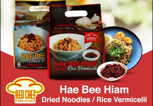 Miniatura 3 de Red Chef Hae Bee Hiam Rice Vermicelli (Bihun) (4 x 2.96 oz) 11.85 oz - Los fideos de arroz no son fritos, hechos con arroz jazmín fragante