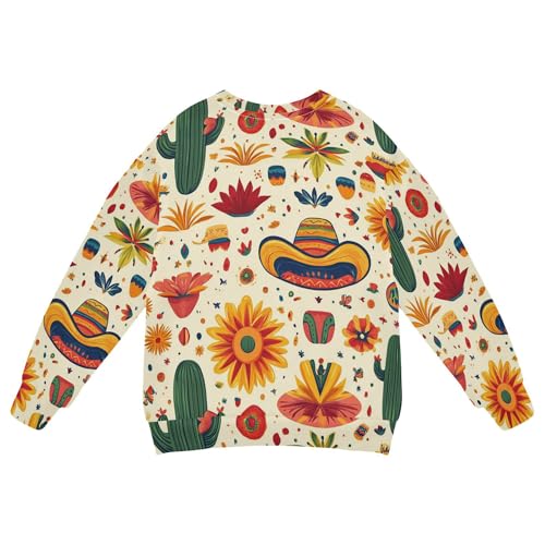 JUNZAN Mexican Cactus Hats Little Boys Hooded Sweatshirt Long Sleeve Fall Tops Shirts Sports 4T2