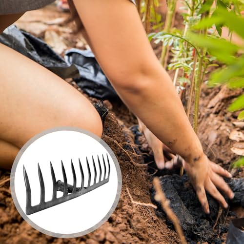 Rastrillo de hierro Tofficu para jardín con 11 dientes miniatura 5