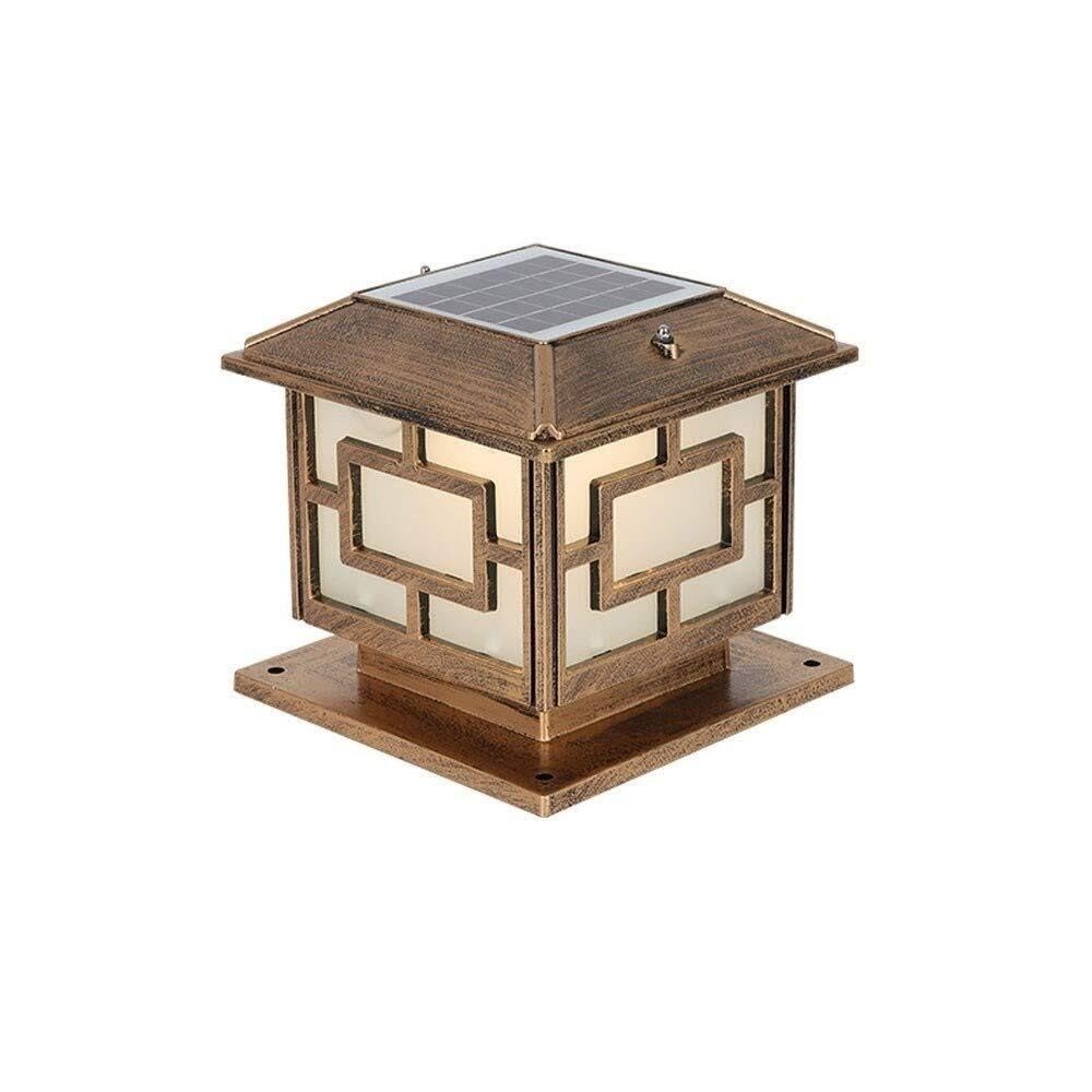 QUSYZD Post Lights Outdoor,Vintage Solar Column Headlight Outdoor Waterproof Doorpost Light Courtyard Wall Light Super Bright Home Solar Led Light Porch Patio Post Headlight,