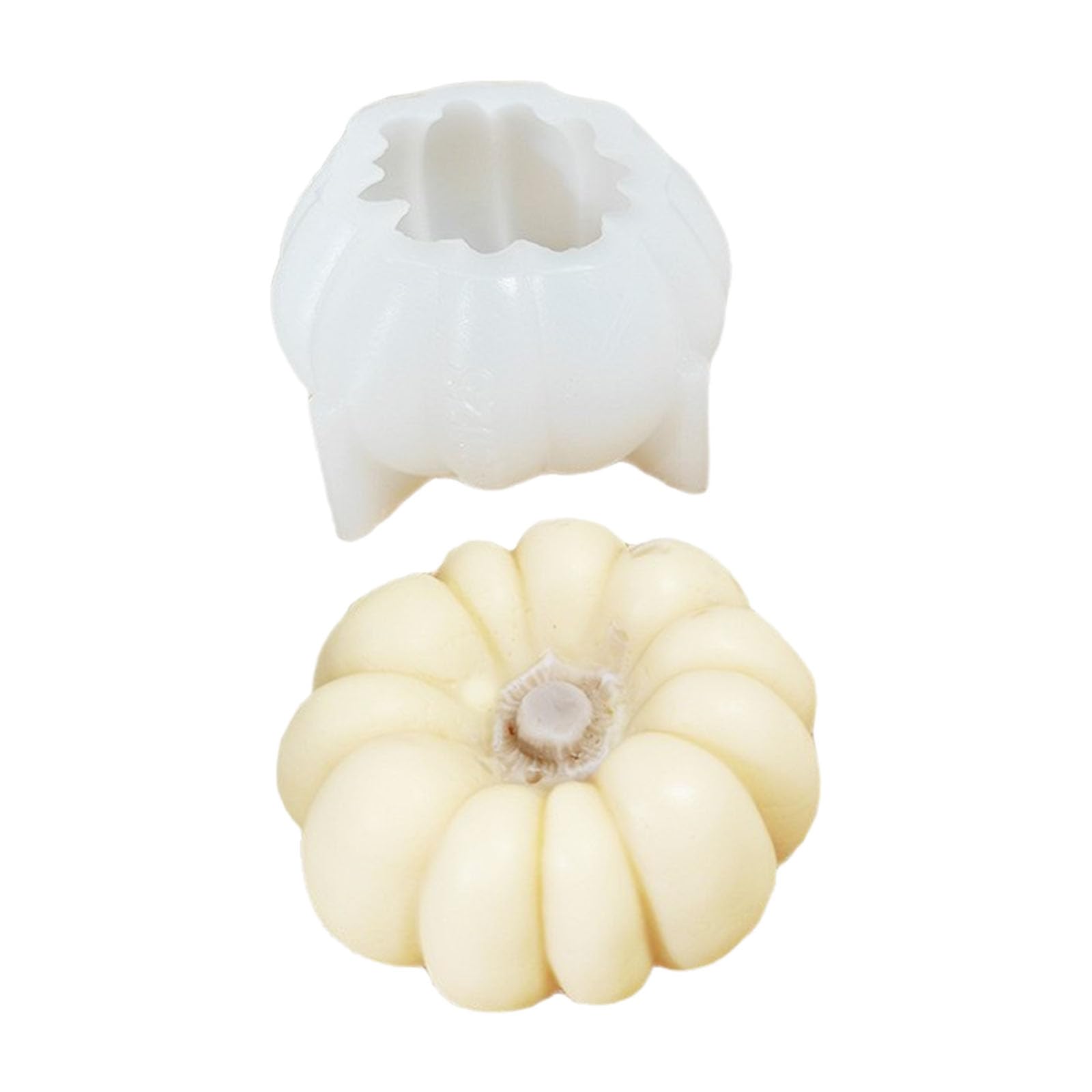 Buxuaaaa Silicone Pumpkin Mold Halloween Craft Decorations Fall Themed Waxes Plasters Casting Projects Supplies Pumpkin Shape Silicone Mold