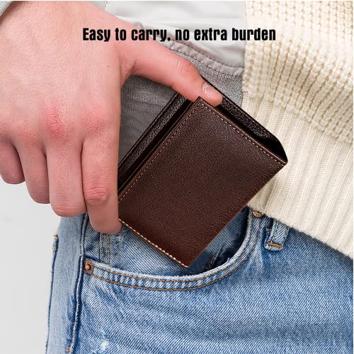 Olanpei 2 Pack Leather Business Card Holder For Men Women, Large Space For 40 Business Cards Wallet Credit Card Holder （Black/Brown） #TOP5