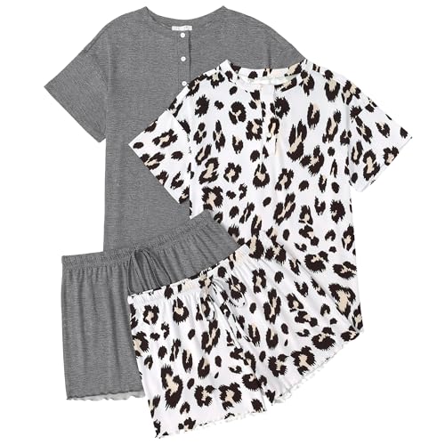Ekouaer 2 Pack Womens Pajama Sets Short...