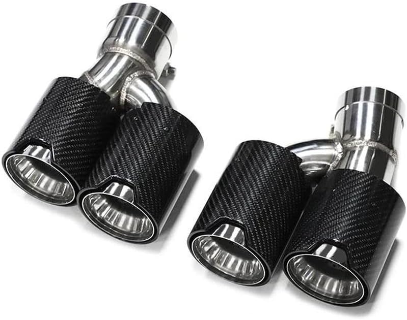 Spare Parts For BMW 5 Series 525i 530i 540i G30 G31 2018-2023 Square Exhaust Pipe Tip Quad Carbon Fiber Muffler Exhaust Systems(Carbon Fiber B)