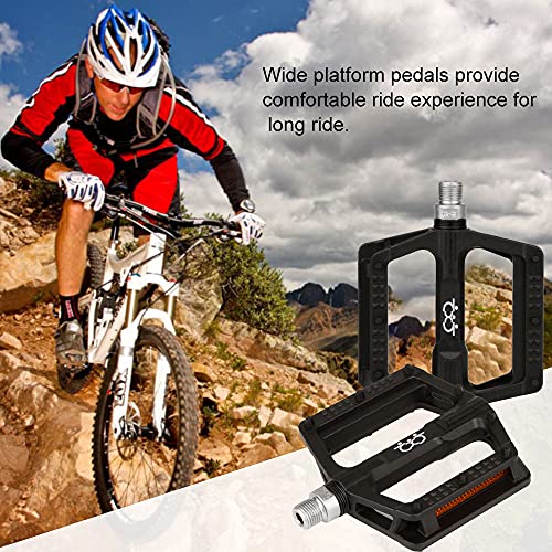 Boruizhen Road Bike Platform Pedals Lightweight Nylon Bicycle Pedals 9/16 For Road Mountain Bike (Black) #TOP5
