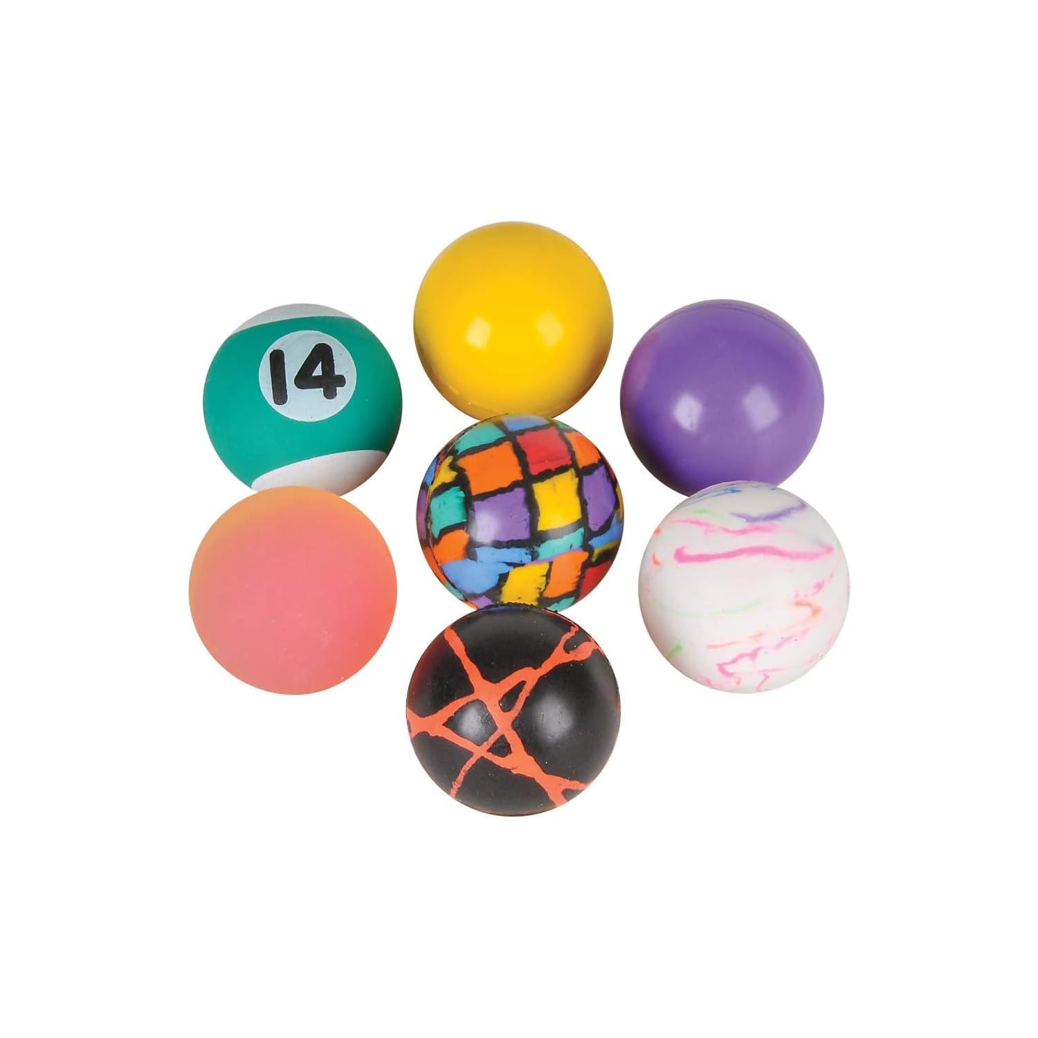 Bedwina Palline rimbalzanti sfuse - (27 mm) Assortimento di palline rimbalzanti ad alto rimbalzo, palline rimbalzanti in gomma colorate e piccole per bambini, confezione da 36 pezzi