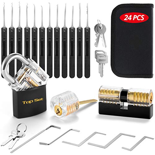 Lock Stainless Steel Set, 17 Tools 3 Locks 6 Keys and 3 Silicone
